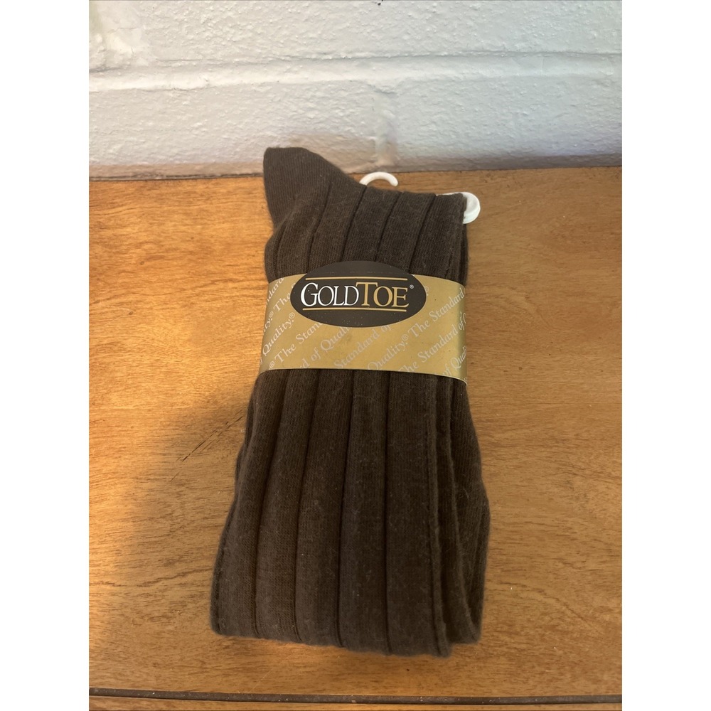 Vintage Gold Toe Dress Socks Brown Made USA NOS Women's  9-11